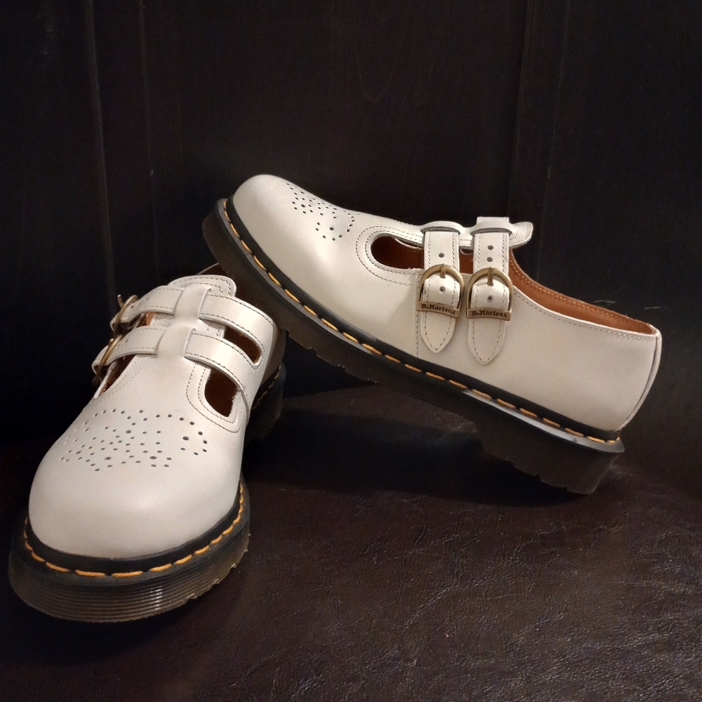 Dr Martens white Mary Jane's US 8